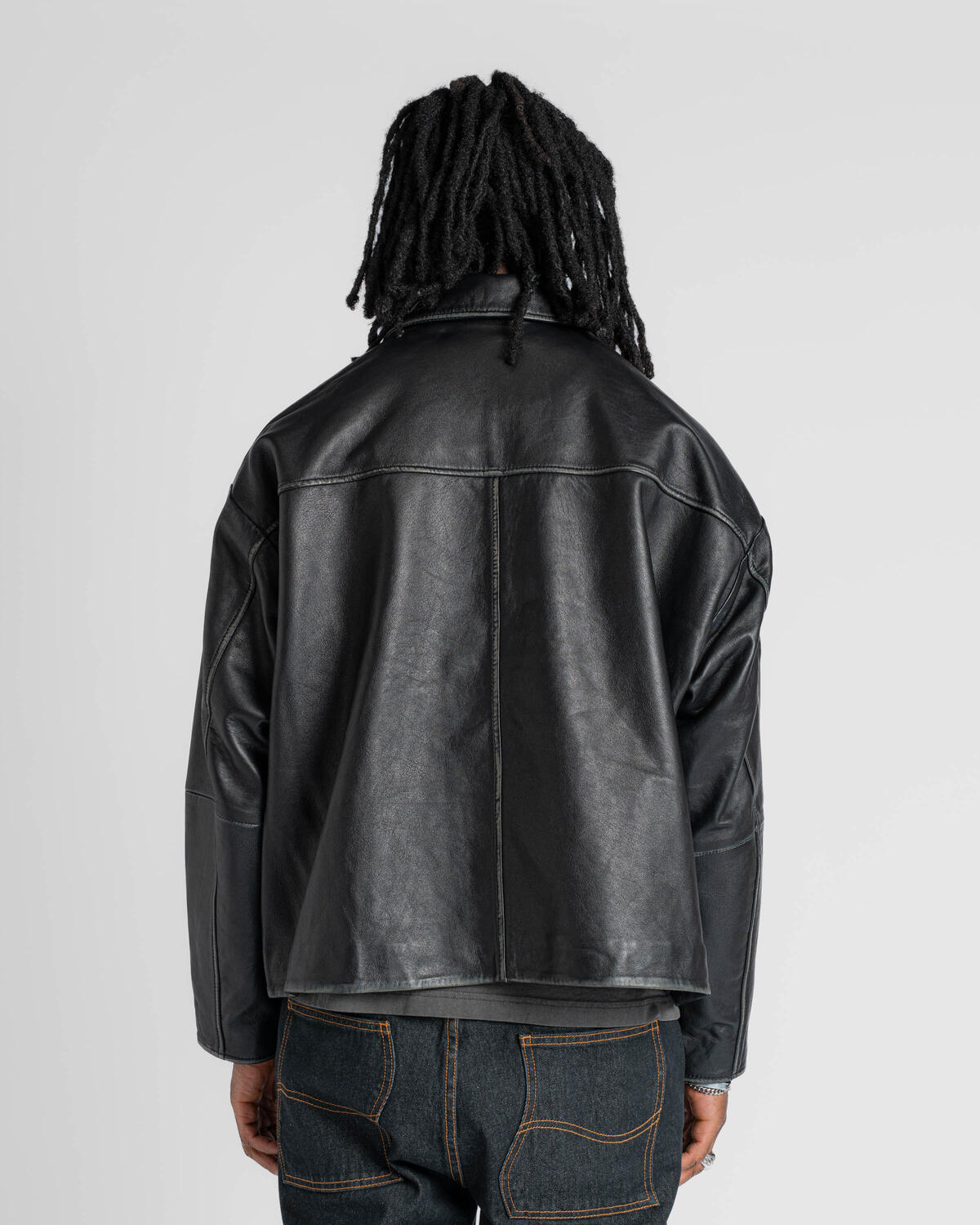 New Amsterdam Surf Association LEATHER JACKET BOXY FIT